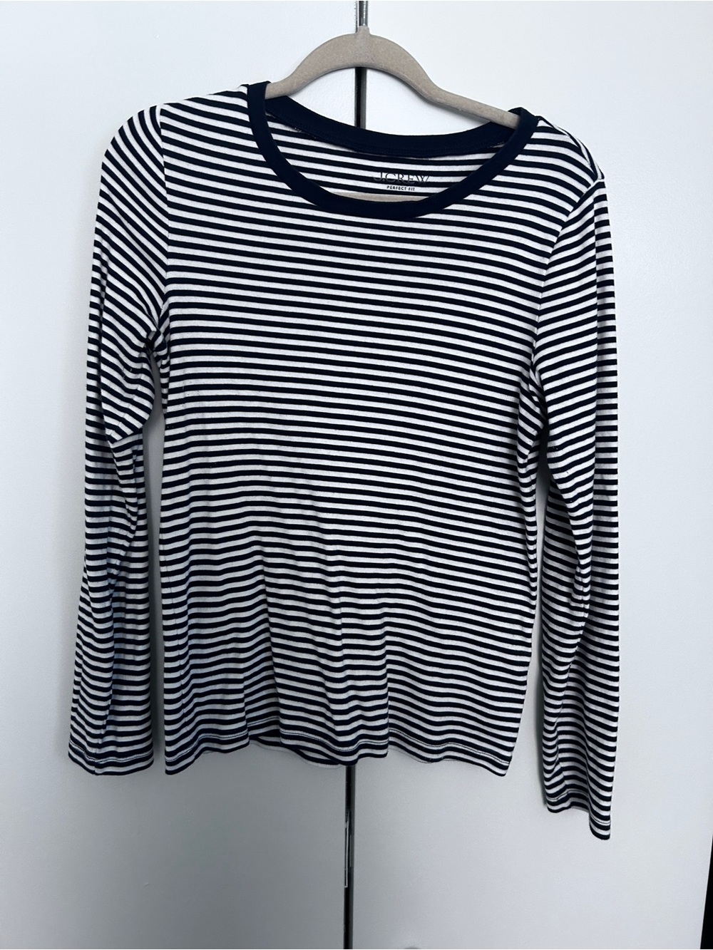 J. Crew Navy & White Striped Long-Sleeve Tee